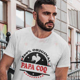 T-Shirt homme super papa coq poule 100 % original - Myachetealy