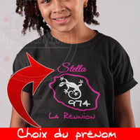 T-Shirt enfant Réunion prénom personnalisé 974 - Myachetealy