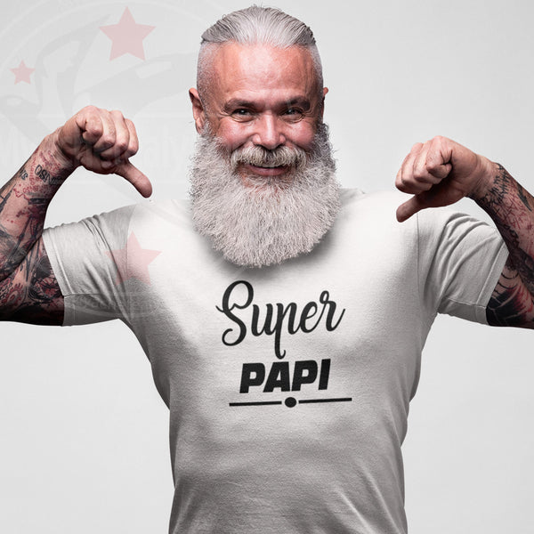 T-shirt Homme Super Papi coton - Myachetealy