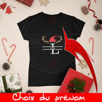 Tee shirt Famille Corne cerf Noël Homme Enfant Femme prénom personnalisable - Myachetealy