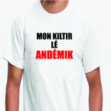 T-shirt Mon kiltir lé andémik Homme réunion Créole - Myachetealy