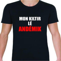 T-shirt Mon kiltir lé andémik Homme réunion Créole - Myachetealy